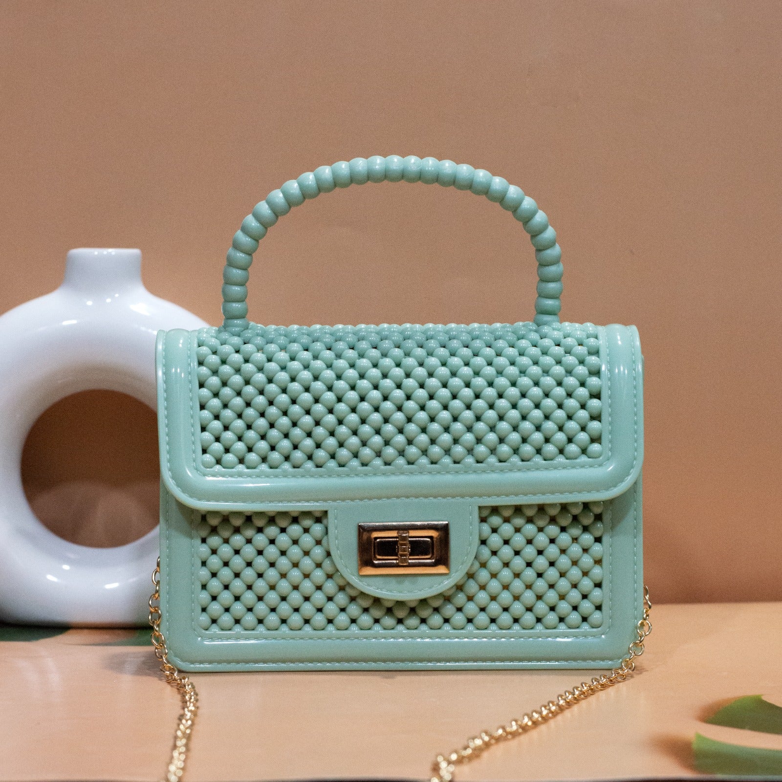 Candy Pop Mini Sling Bag – Designer PVC with Chain