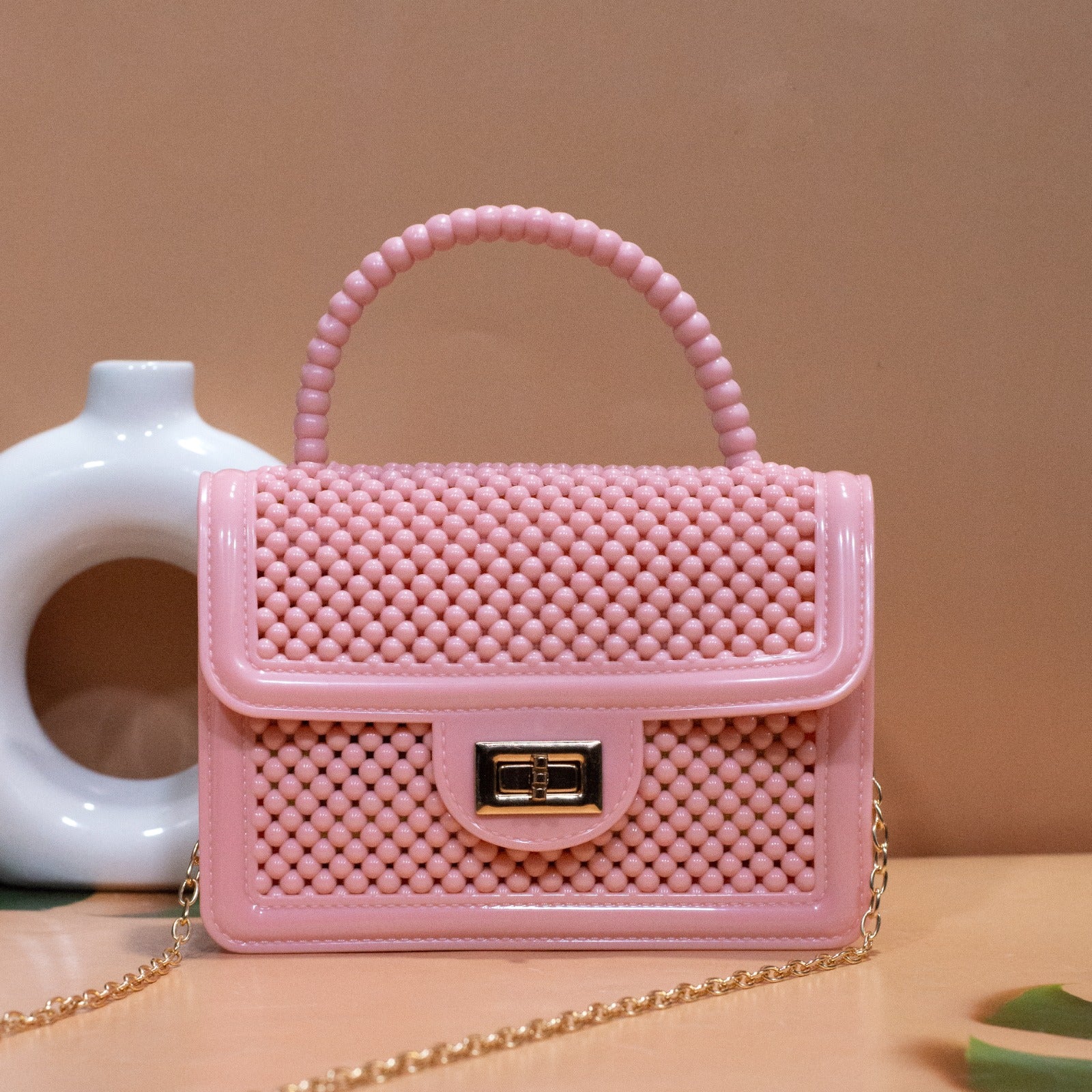 Candy Pop Mini Sling Bag – Designer PVC with Chain