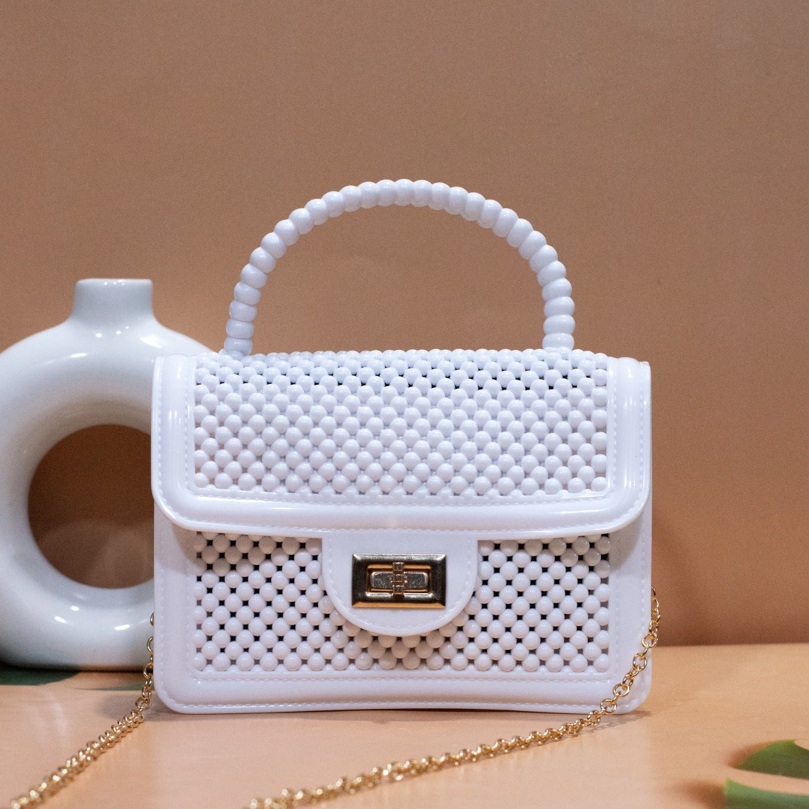 Candy Pop Mini Sling Bag – Designer PVC with Chain