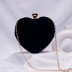 Heart Shaped Velvet Clutch Bag