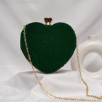Heart Shaped Velvet Clutch Bag