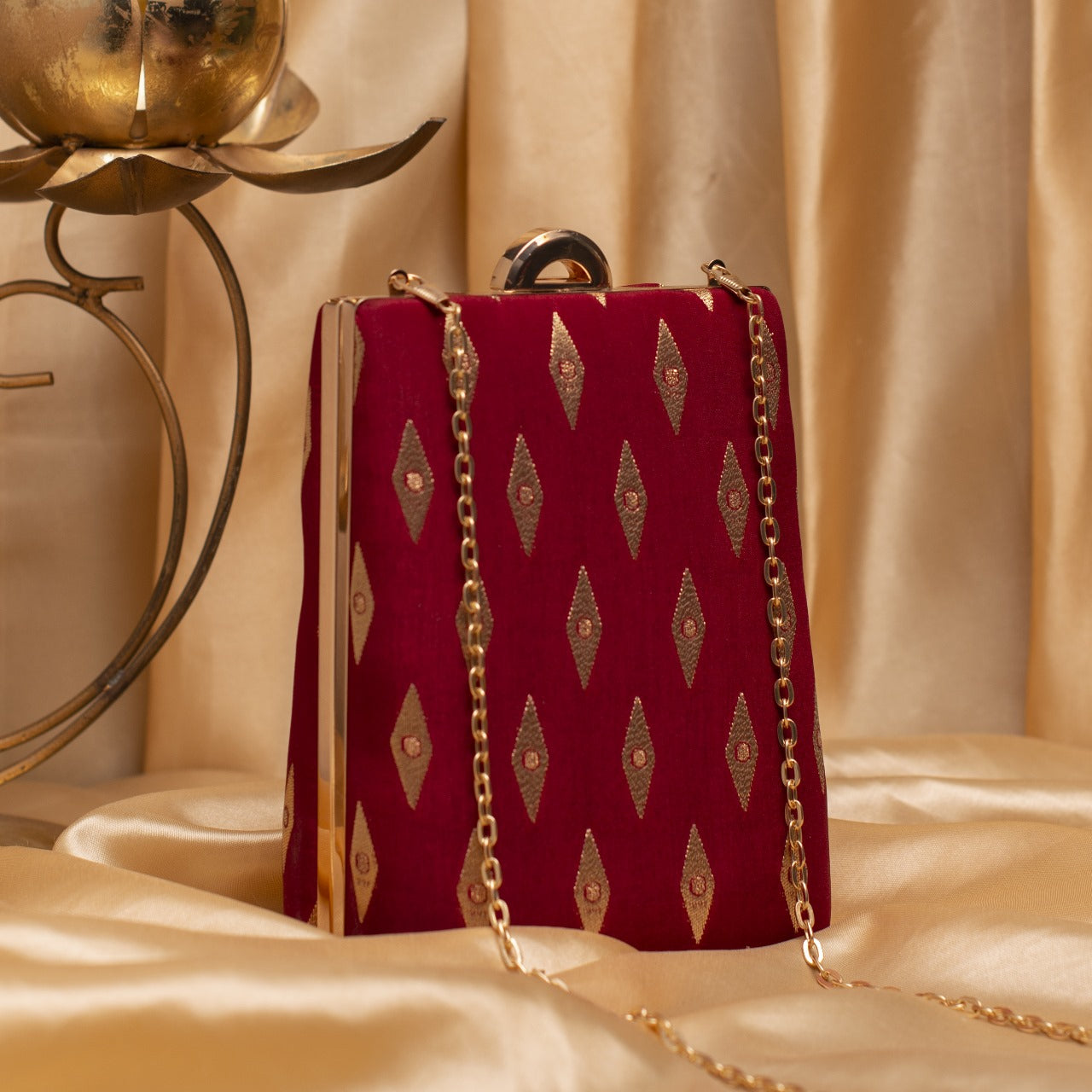 Designer Brocade Silk Fabric Clutch