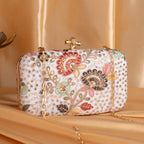 Ethnic Embroidery Clutch with Designer Knob