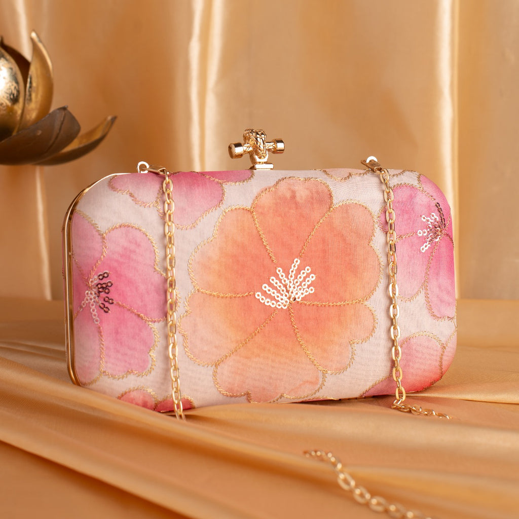Ethnic Embroidery Clutch with Designer Knob