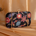Ethnic Embroidery Clutch with Designer Knob