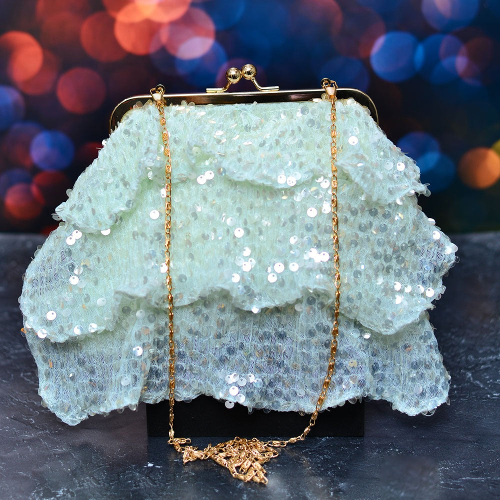 Designer Sequins Framed Potli Clutch Bag