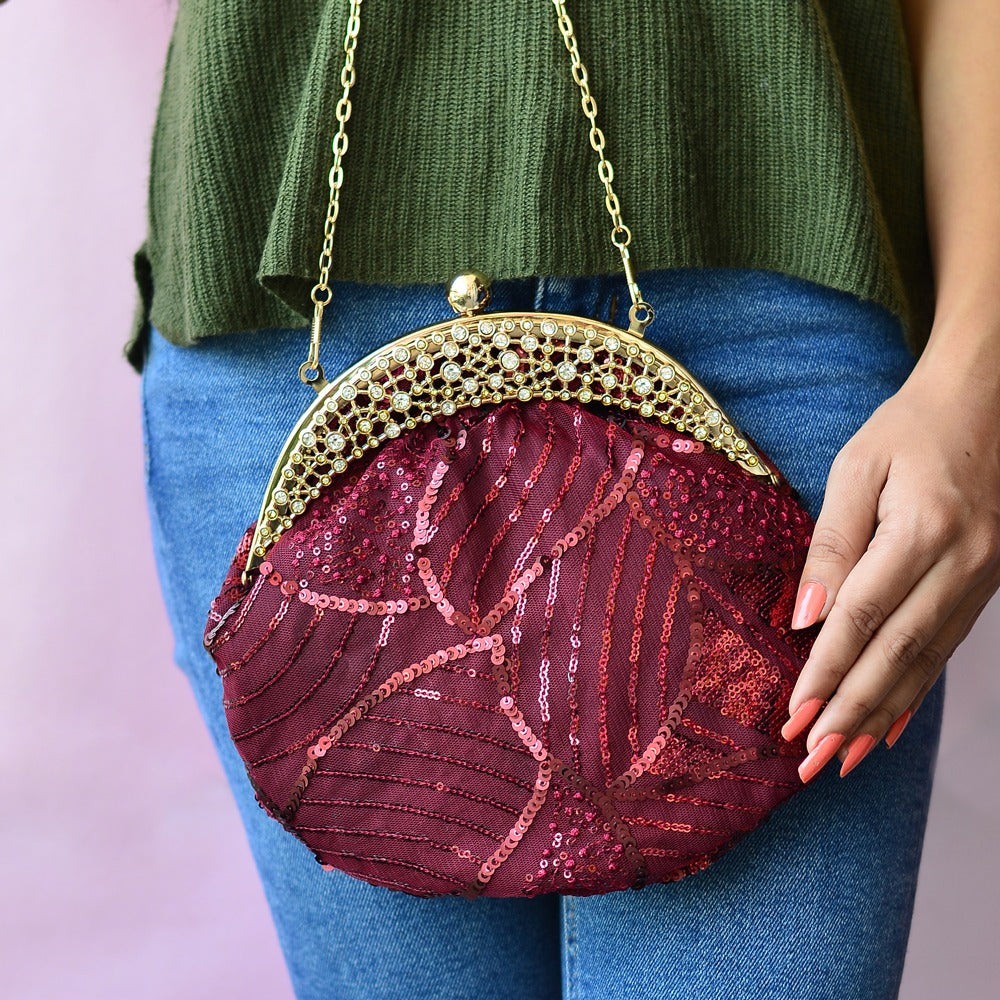 Designer Framed Batua Style Clutch Bag