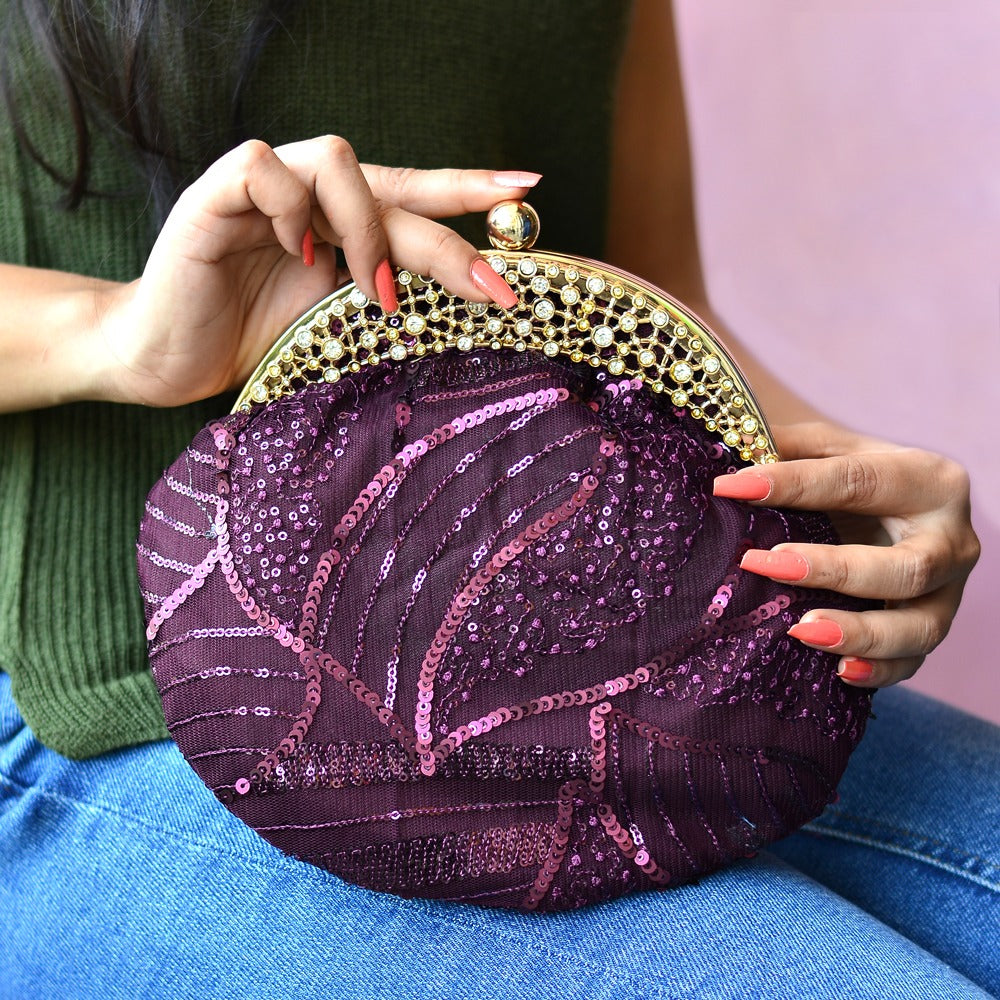 Designer Framed Batua Style Clutch Bag