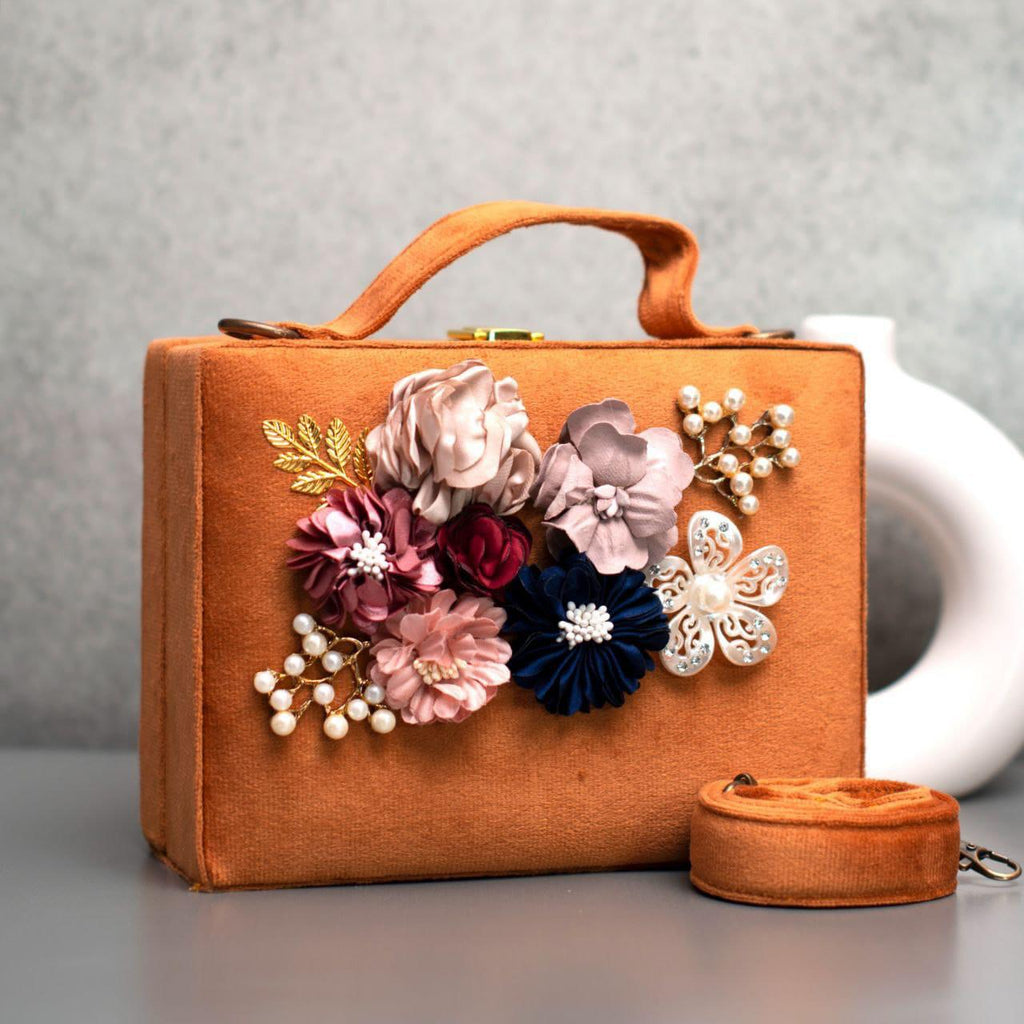 Premium Suede Velvet Suitcase Bag