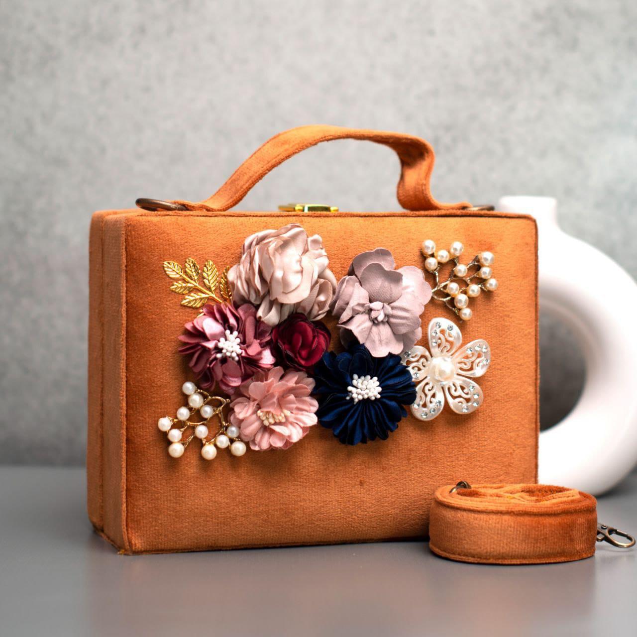 Premium Suede Velvet Suitcase Bag