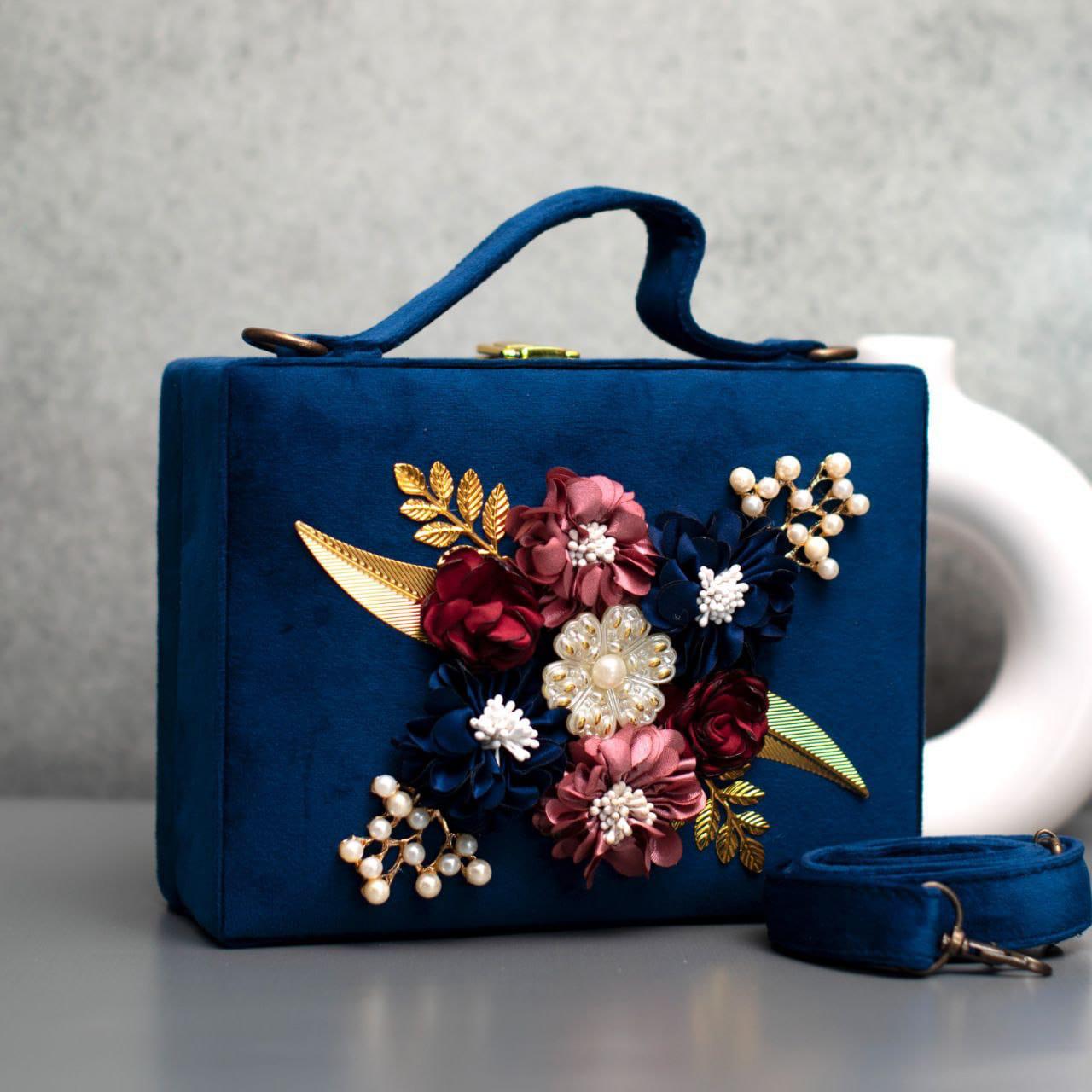 Premium Suede Velvet Suitcase Bag