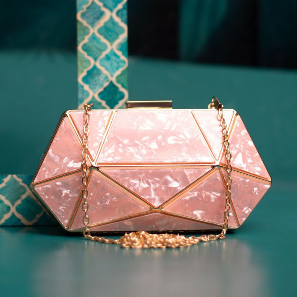 Metallic Acrylic MOP Clutch