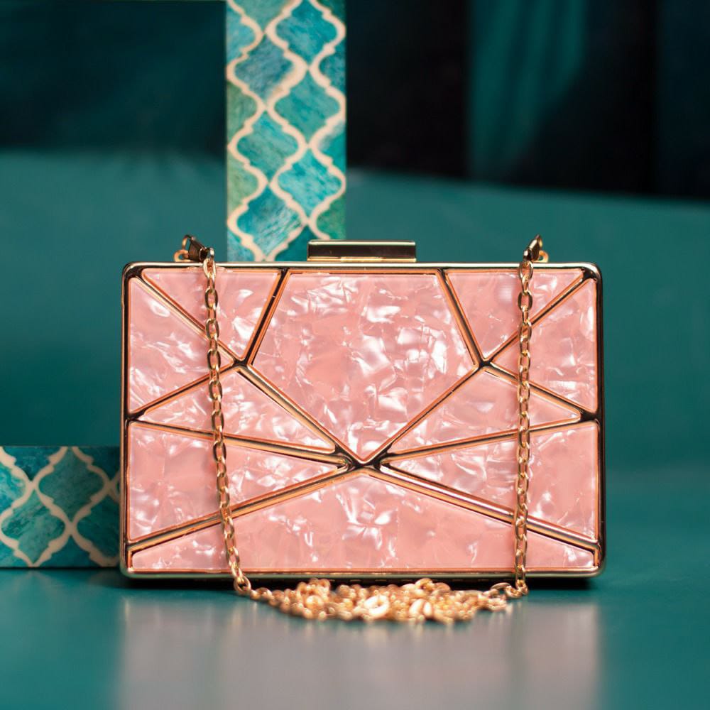 Metallic Acrylic MOP Clutch