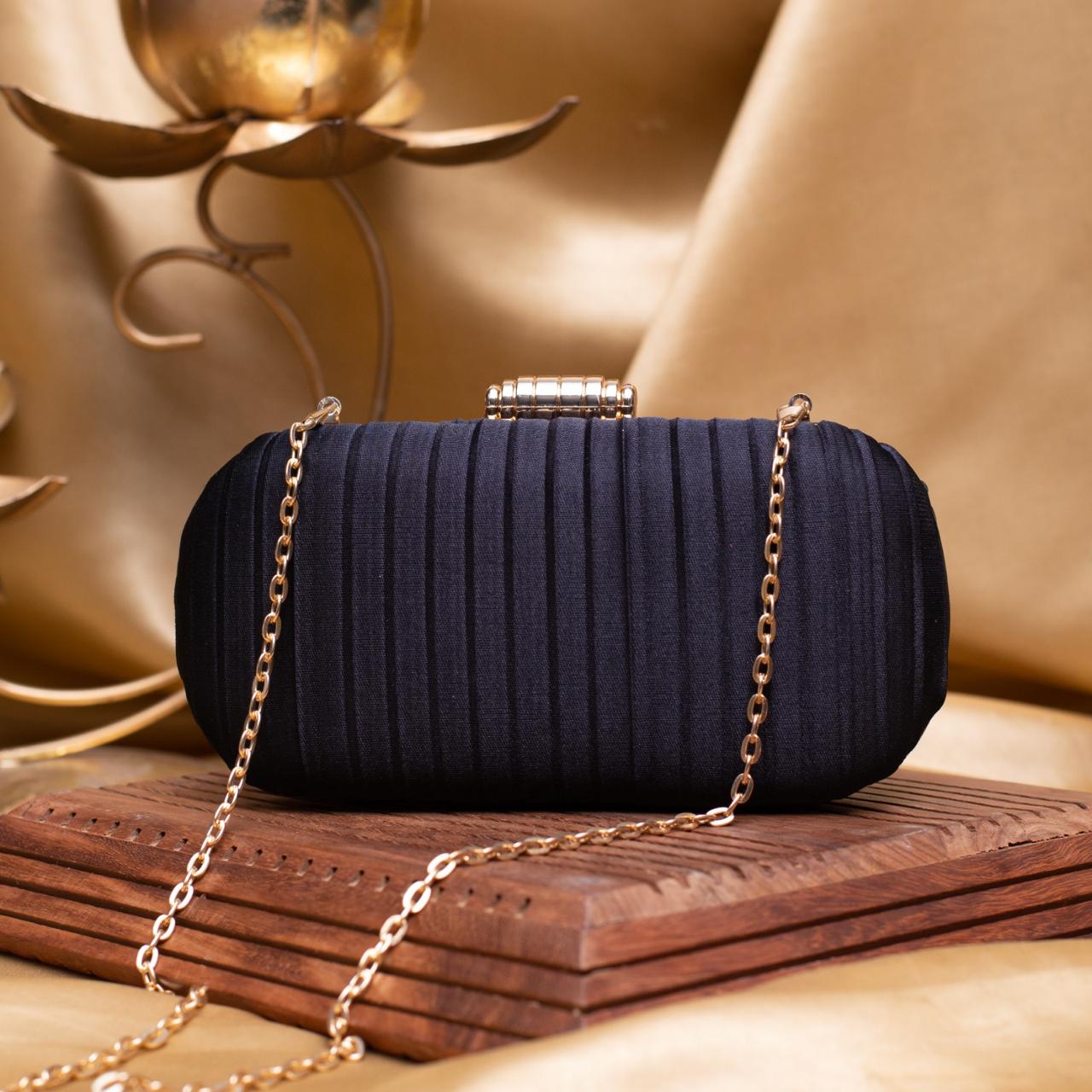 Ribbed Designer Capsule Clutch