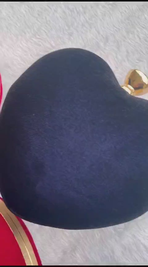 Heart Shaped Velvet Clutch Bag