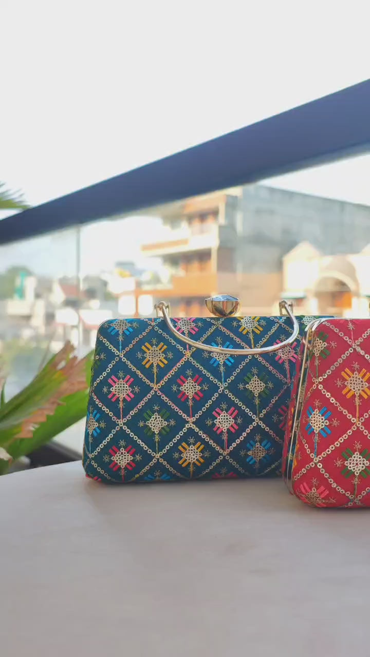 Designer Brocade Silk Fabric Clutch