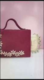 Premium Suede Velvet Suitcase Bag